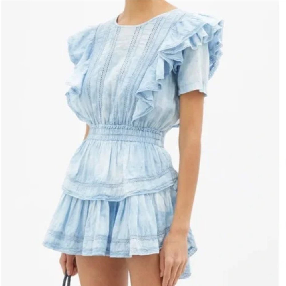 LOVESHACKFANCY Natasha Dress Pacific Indigo Hand Dye Size S